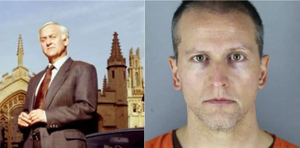 Photomontage showing two male portraits side by side - one in front of a university building, the other one as a mugshot.